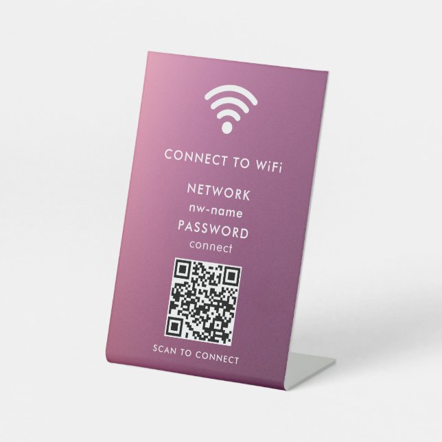 WiFi Network Scan QR Code to Connect the Internet Pedestal Sign (Front)