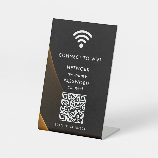 WiFi Network Scan QR Code to Connect the Internet Pedestal Sign (Front)