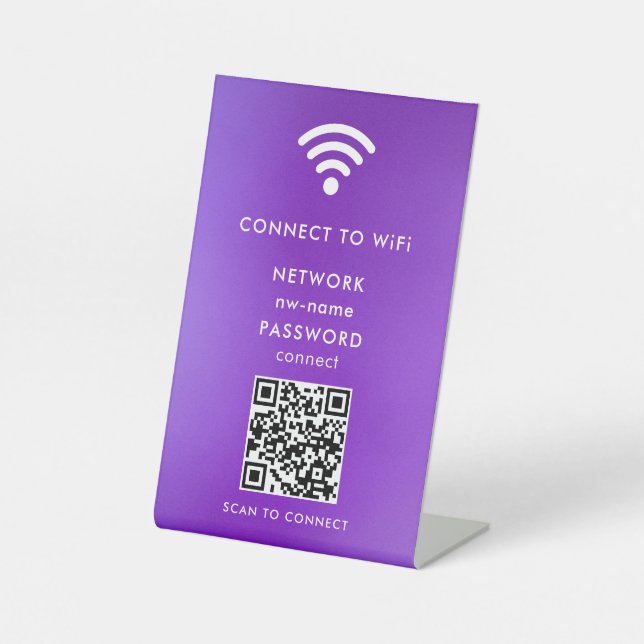 WiFi Network Scan QR Code to Connect the Internet Pedestal Sign (Front)