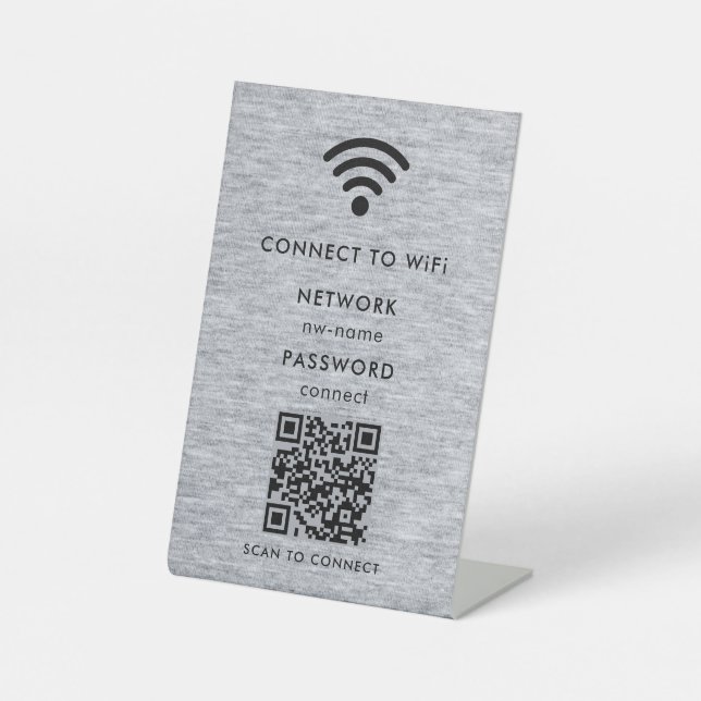 WiFi Network | Scan QR Code to Connect to Internet Pedestal Sign (Front)