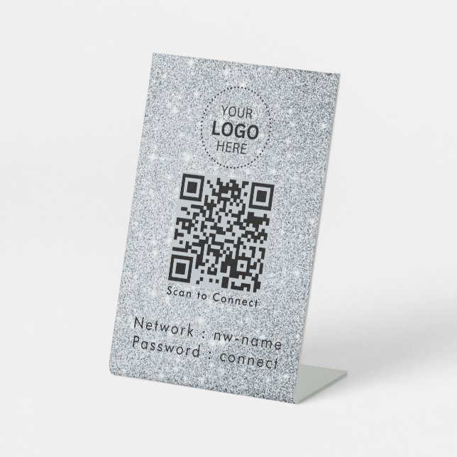 WiFi Network | Scan QR Code to Connect to Internet Pedestal Sign (Front)