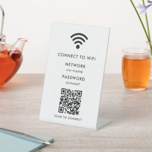 WiFi Network Scan QR Code to Connect to Internet Pedestal Sign