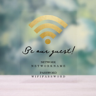Wifi Password and Network Personalised Acrylic Sign