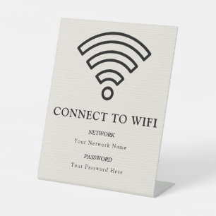 Wifi Password and Network Personalised Pedestal Sign