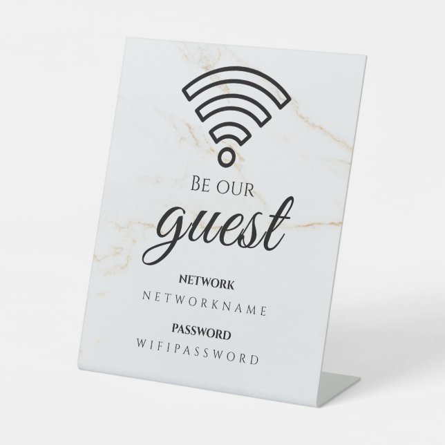 Wifi Password and Network Personalised Pedestal Sign (Front)