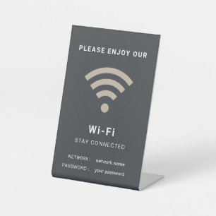 Wifi Password and Network Personalised Pedestal Sign