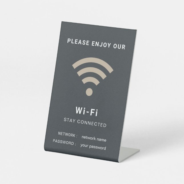 Wifi Password and Network Personalised  Pedestal Sign (Front)