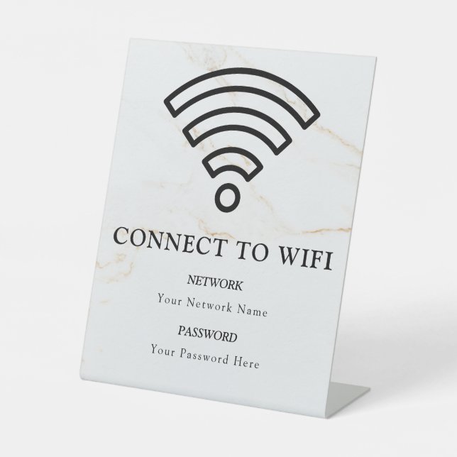 Wifi Password and Network Personalised Pedestal Sign (Front)