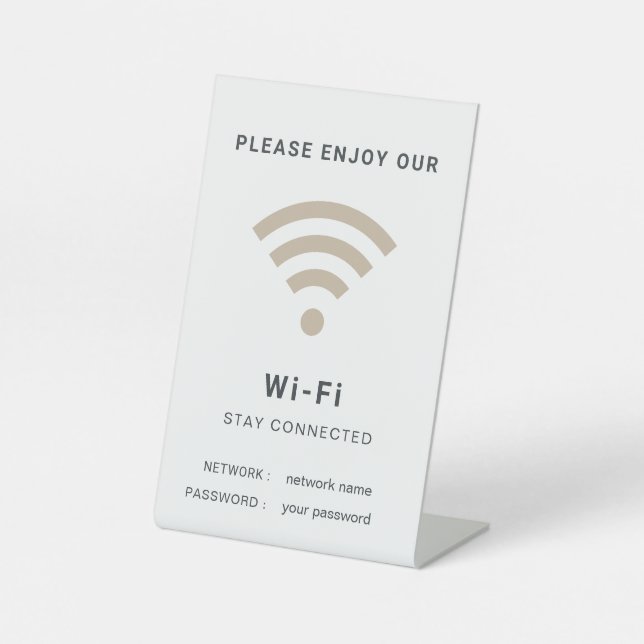 Wifi Password and Network Personalised  Pedestal Sign (Front)