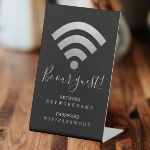 Wifi Password and Network Personalised Pedestal Sign