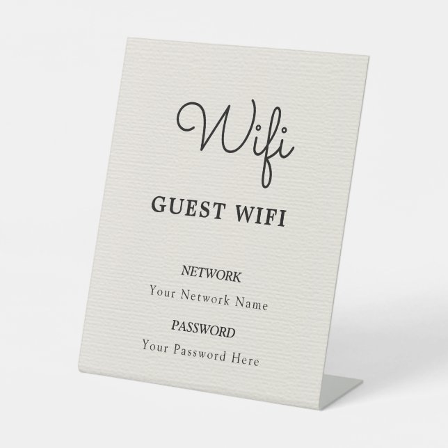 Wifi Password and Network Personalised Pedestal Sign (Front)