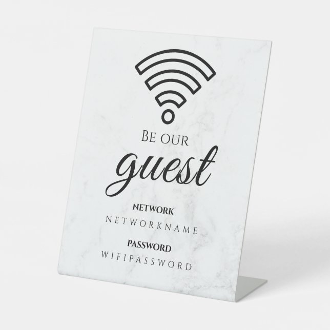 Wifi Password and Network Personalised Pedestal Sign (Front)