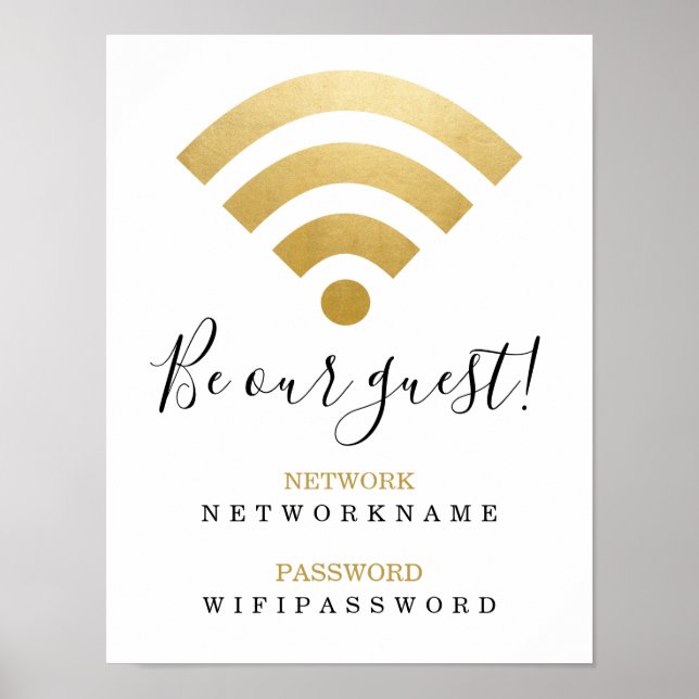 Wifi Password and Network Personalised Poster (Front)