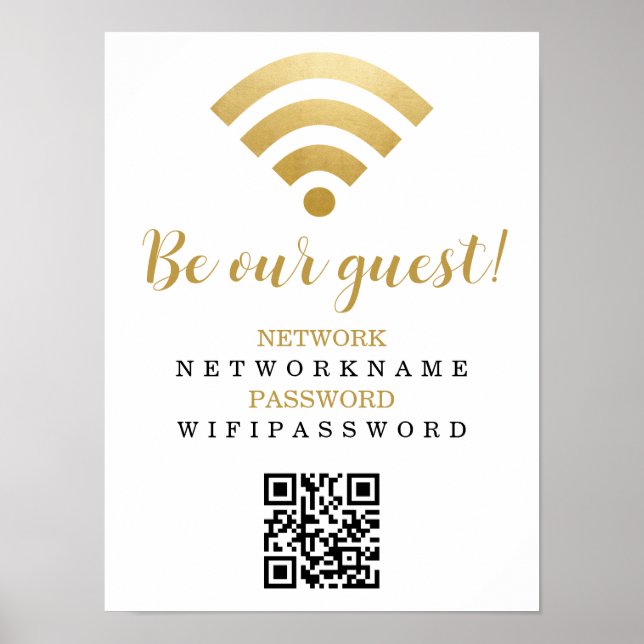 Wifi Password and Network Personalised Poster (Front)
