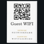 Wifi Password and Network Personalised QR Code Magnet<br><div class="desc">Wifi Password and Network Personalised magnetic from Ricaso - add your own personalised QR Code,  network and wi-fi details - ideal for home,  work,  or business use</div>