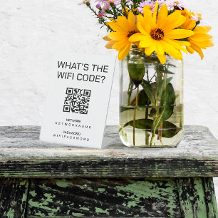 Wifi Password and Network Personalised QR Code Pedestal Sign
