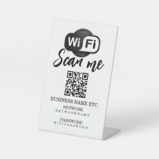 Wifi Password and Network Personalised QR Code Pedestal Sign