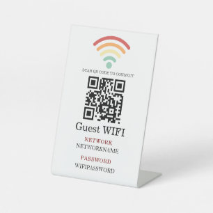 Wifi Password and Network Personalized  Pedestal Sign