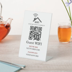 Wifi Password and Network Personalized  Pedestal Sign