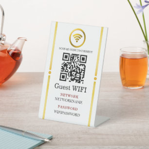 Wifi Password and Network Personalized  Pedestal Sign