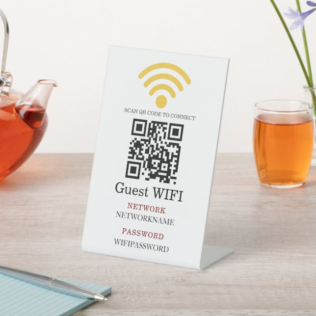 Wifi Password and Network Personalized  Pedestal Sign (In SItu)