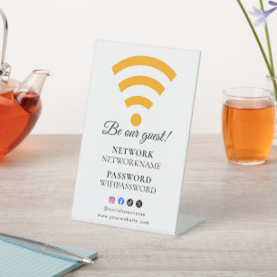 Wifi Password and Network Personalized  Pedestal Sign