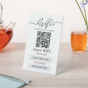 Wifi Password and Network Personalized  Pedestal Sign