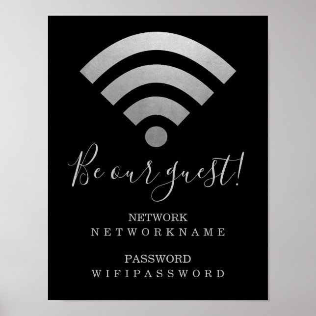 Wifi Password and Network Personalized Poster (Front)