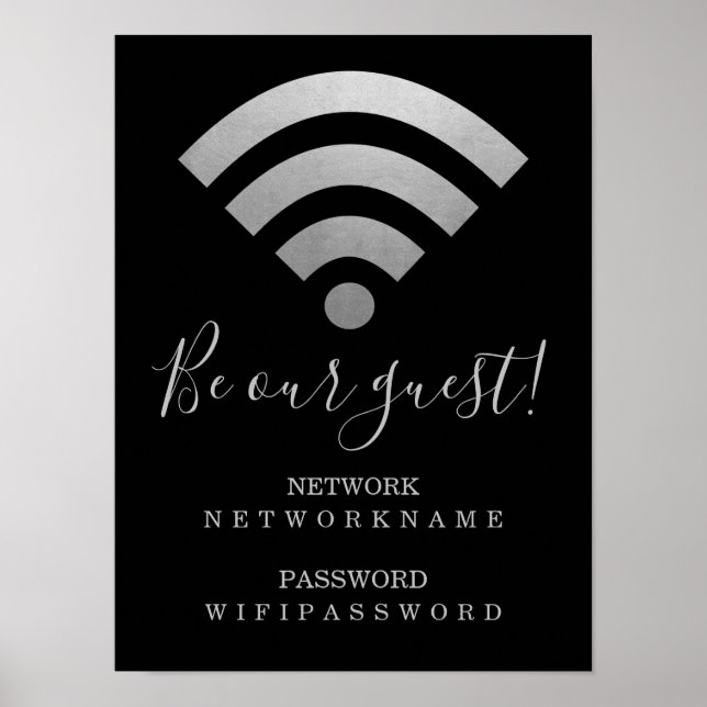 Wifi Password and Network Personalized Poster (Front)