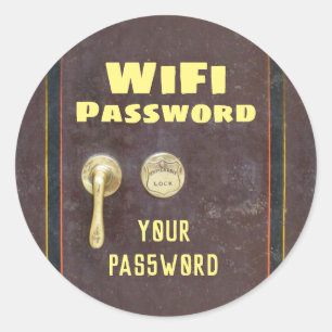 WiFi Password Classic Round Sticker