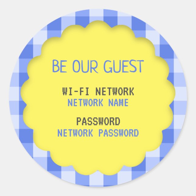 Wifi Password Classic Round Sticker (Front)
