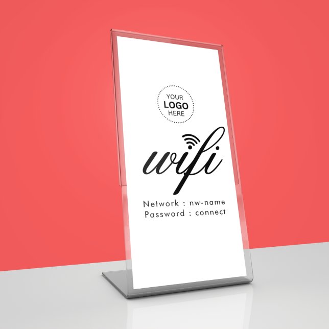 WiFi Password Code Business Logo Pedestal Sign (Creator Uploaded)