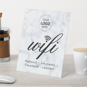 WiFi Password Code Business Logo Pedestal Sign