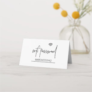 WIFI PASSWORD Folded desk sign Place Card