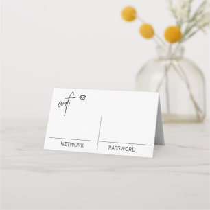 WIFI PASSWORD Folded Table Top Sign Folded Card