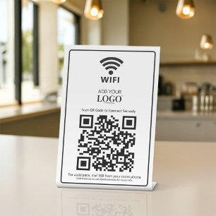 WiFi Password Network Access Qr Code Hotel Room Pedestal Sign