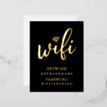 Wifi Password Network Personalised Foil Postcard<br><div class="desc">Wifi Password and Network Personalised postcards with real foil detail - ideal for hotels,  guest houses,  businesses and more - personalised custom design wi-fi information cards from Ricaso</div>