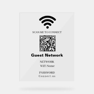 WiFi Password QR Acrylic Sign