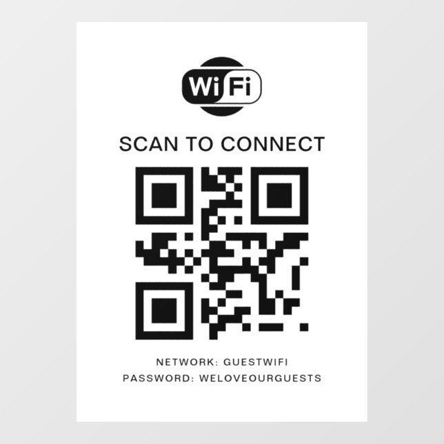 Wifi Password | QR Code Scan to Connect (Sheet)