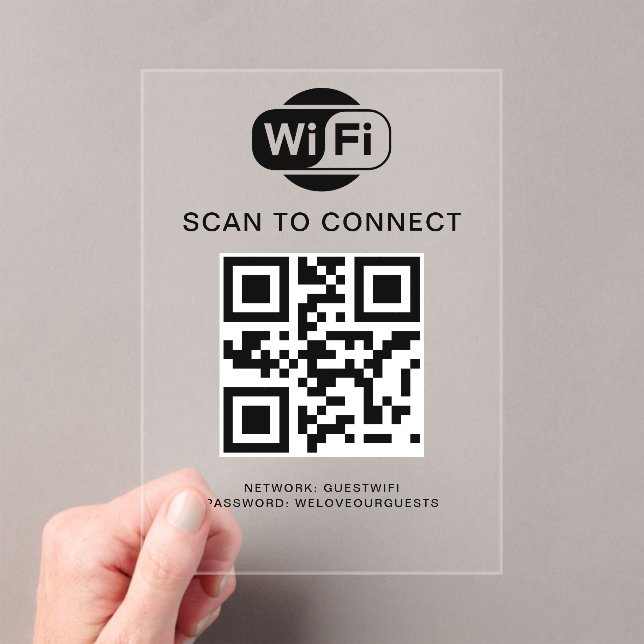 Wifi Password | QR Code Scan to Connect Acrylic Invitations (Insitu (Handheld))
