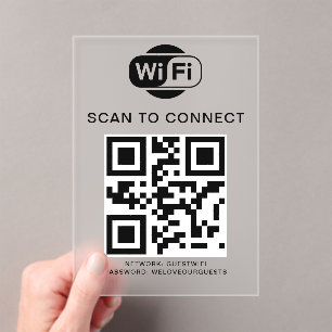 Wifi Password   QR Code Scan to Connect Acrylic Invitations