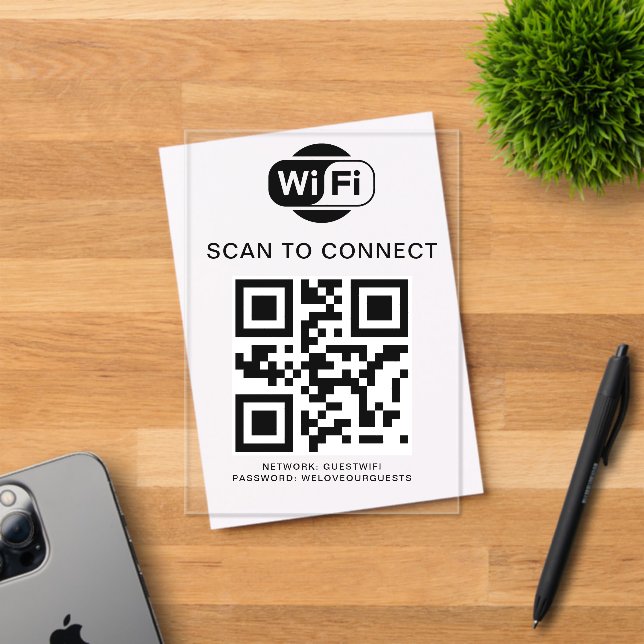 Wifi Password | QR Code Scan to Connect Acrylic Invitations (Insitu (Invitation Card))