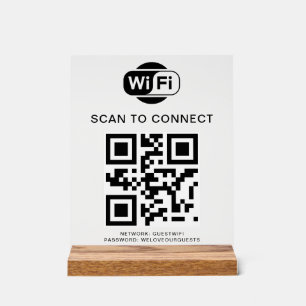 Wifi Password   QR Code Scan to Connect Acrylic Sign