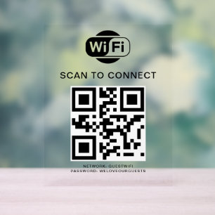 Wifi Password   QR Code Scan to Connect Acrylic Sign