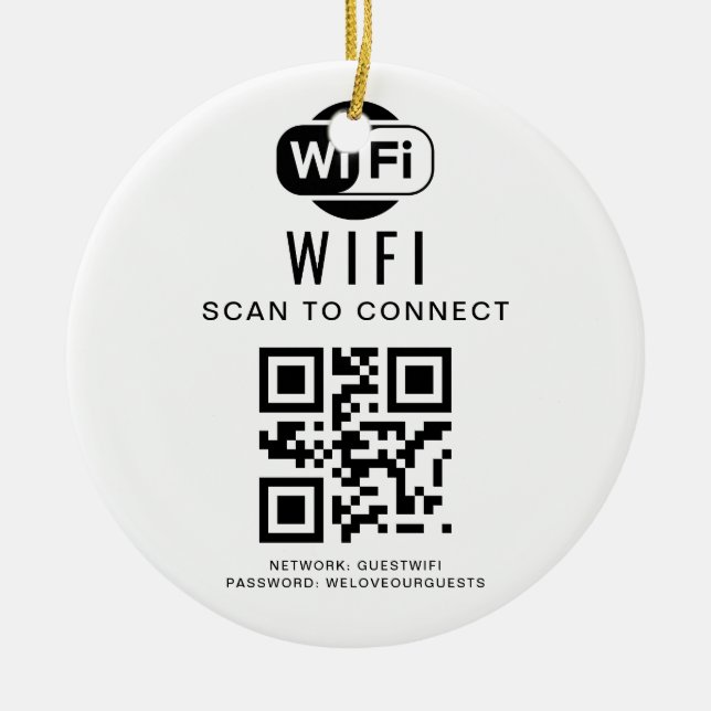 Wifi Password | QR Code Scan to Connect Ceramic Tree Decoration (Front)