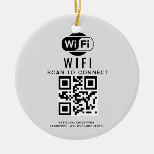 Wifi Password   QR Code Scan to Connect Ceramic Tree Decoration