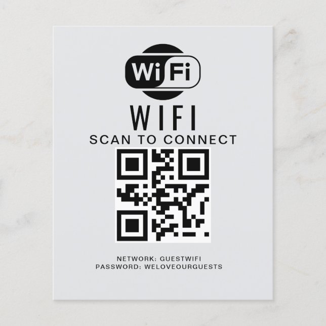 Wifi Password | QR Code Scan to Connect Flyer (Front)