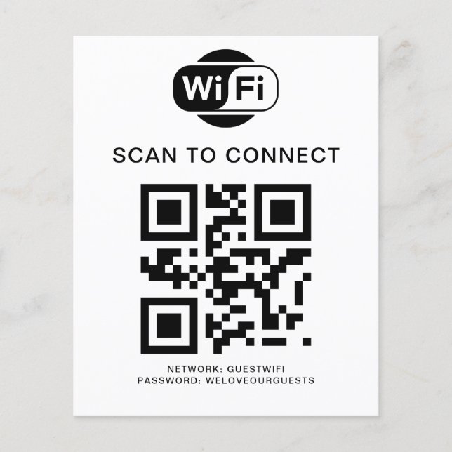 Wifi Password | QR Code Scan to Connect Flyer (Front)