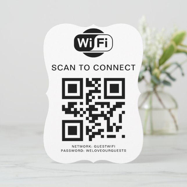 Wifi Password | QR Code Scan to Connect Invitation (Standing Front)