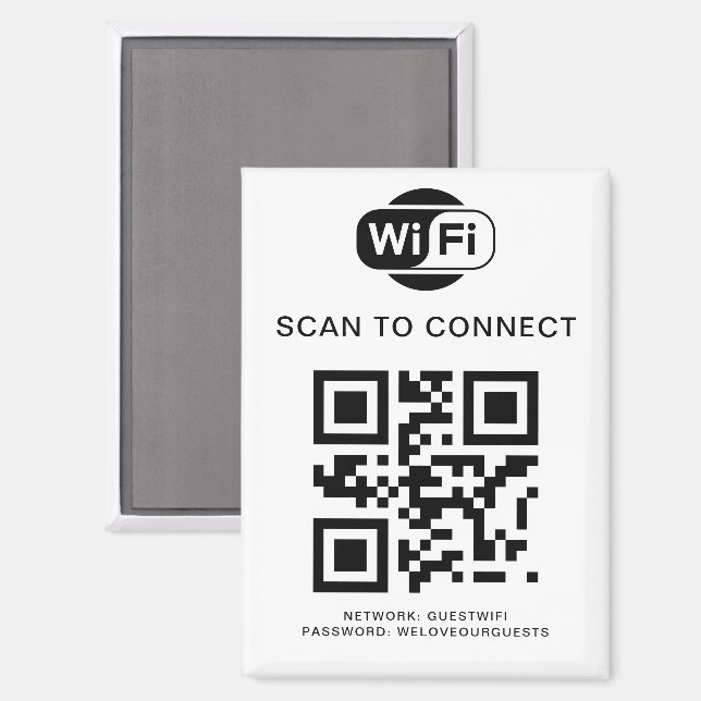 Wifi Password | QR Code Scan to Connect Magnet (Front/Back)